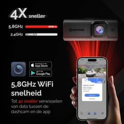 RedTiger F7NTouch - Dual Dashcam voor auto - Ultra 4K & 1080P - Voor en Achter Camera - 2025 model - Met Touchscreen - WiFi en GPS - 3.20 Inch met App - Sony Sensor Nachtzicht - Dashcams - Parkeerbewaking - G Sensor - Loop opname - 128GB SD Kaart — thumbnail 2