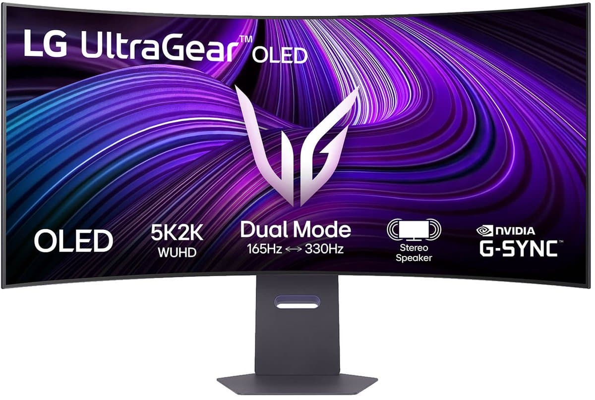 LG UltraGear OLED 45GX950A - 5K - Curved Ultrawide Gaming Monitor - Dual-Mode - 165hz - 330hz - USB-C 90W - 45 inch — afbeelding 1