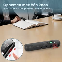 Audyn Voice Recorder Digitaal - 400 Uur Audio Opname - Afluisterapparatuur op Afstand - Dictafoon - 360° HD Opnames - Zwart — thumbnail 3