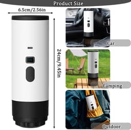 koffiezetapparaat - koffiemachines - draagbare koffiemachine - 3-in-1 koffiezetapparaat - Draagbare elektrische espressomachine - Koffiezetapparaat voor onderweg voor op de camping, in de auto, op de camper, op reis, geschikt(Wit) — thumbnail 4