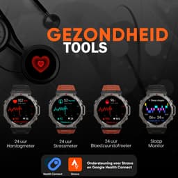 Synyq GPS ProX - GPS Smartwatch Heren - 4 Bandjes - AMOLED - 5ATM Waterdicht - 51 mm - Belfunctie - 170+ Sportmodi - Horloge Heren - Smartwatch Heren - Sport Horloge - iOS & Android — thumbnail 3