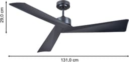 A-Flow Design Black 52 inch Plafondventilator - Plafondventilator zwart - Design Ventilator - Met afstandsbediening - 6 Windsnelheden - Timerfunctie - Winterstand - 132CM — thumbnail 3