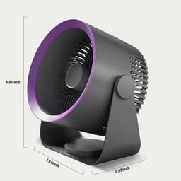 Tafelventilator-Mini USB Ventilator - Tafelventilator draadloos - Stille Mini Fan - Hangende ventilator-Wandventilator-Grijze tafelventilator-Draagbare ventilator op batterijen-4 blaasstanden-Geschikt voor thuis, kantoor, slaapkamer — thumbnail 2