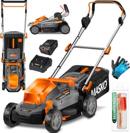 MASKO® Accu Grasmaaier ECO-X10 incl. 1 Li-Ion accu 4 Ah & dubbele lader – Grastrimmer, 25-75 mm snijhoogteverstelling, 33/37/43 cm snijbreedte, incl. handschoenen & borstel — thumbnail 5
