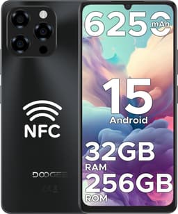 DOOGEE Note58 Pro 4G - Smartphone - Mobiele Telefoon - 32 GB RAM + 256 GB ROM - Android 15 - 6250 mAh - 6,75" HD + 90 Hz - AI Camera 16 MP- Octa Core - Dual SIM- NFC - Zwart — thumbnail 1