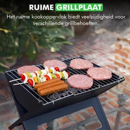 Travelhawk Houtskool BBQ - Barbecue Houtskool - Opvouwbaar - 44x32cm Grilloppervlak - Gelegeerd Staal - Zwart — thumbnail 3