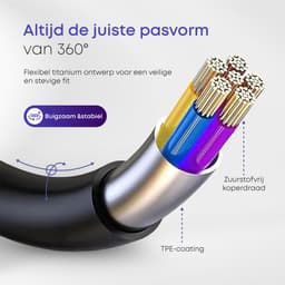 Auralis Pulse Open-Ear Oordopjes met Microfoon - Air Conduction Headphone met nekband voor Sport, Hardlopen & Fitness – Draadloze Oortjes - Koptelefoon met oorhaakje - Zwart — thumbnail 3