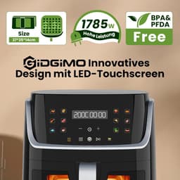 RFWR® XL Heteluchtfriteuse met 8,5 Liter Capaciteit en LED-Touchscreen | 12 Functies en Kijkvenster — thumbnail 3