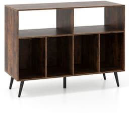 Platenspelermeubel - LP-kast - Platenspelerkast - Draaitafelstandaard - Platenspelerstandaard - Vintage Displayplank - Rustiek Bruin — thumbnail 3