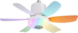 Nivard Plafondventilator - Met Verlichting - Plafond Ventilator - Met Lamp - Plafonniere Met Ventilator - Met Licht - Kleur - 47cm — thumbnail 1