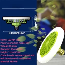 Livano Plafondventilator - Met Verlichting - Plafond Ventilator - Met Lamp - Plafonniere Met Ventilator - Met Licht - Wit - 22.5cm — thumbnail 3