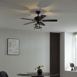 QAZQA mistral - Art Deco Plafondventilator met Verlichting | Lamp - 1 lichts - Ø 107.5 cm - Zwart - Industrieel - Woonkamer | Slaapkamer | Keuken — thumbnail 4