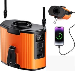 Draagbare heupventilator, 10-snelheden turbomotor, draagbare lichaamsventilator, 130° brede luchtstroom, oplaadbare riemventilator met clip, 40 uur gebruiksduur, draagbare nekventilator voor buiten, kamperen, op de werkplek en op reis — thumbnail 1