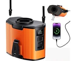 Draagbare heupventilator, 10-snelheden turbomotor, draagbare lichaamsventilator, 130° brede luchtstroom, oplaadbare riemventilator met clip, 40 uur gebruiksduur, draagbare nekventilator voor buiten, kamperen, op de werkplek en op reis