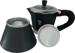 Pezzetti espressomaker - koffiemaker - 6 kops - alumium - zwart - inductie - gas - elektrisch - percolator — thumbnail 4