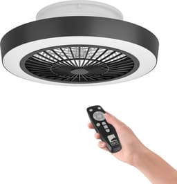 EGLO Sazan Plafondlamp met ventilator - 54,8cm - AC-longer life - Wit/Zwart — thumbnail 3