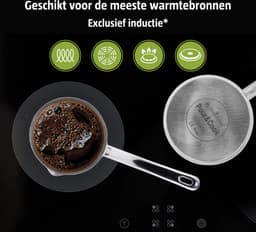 Rosmarino Pour&Cook Melkkannetje Opschuim - Koffiekan - Cezve - Melkkan - Melkopschuinkan - Barista Melkan - Turkse Koffiekan - Melkannetje RVS - 700ML — thumbnail 3