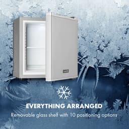 Klarstein minikoelkast voor in de kamer, minikoelkast van 13 liter voor drankjes en cosmetica, kleine minibar, kleine en stille koelkast, verstelbare plank, kleine koelkast voor huidverzorgingsproducten 5-15 °C — thumbnail 4