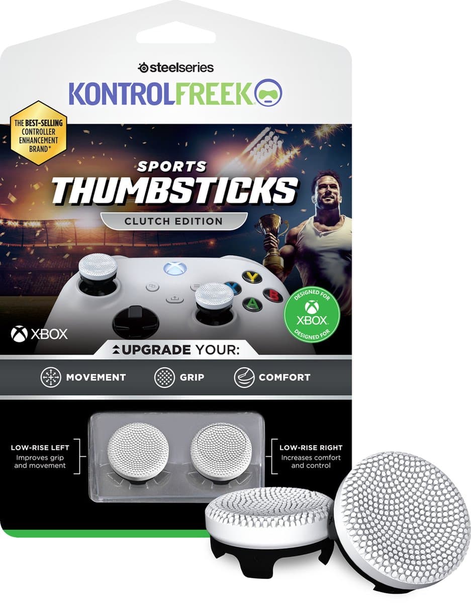 KontrolFreek Sports Clutch Thumbsticks - White/Black (Xbox) — afbeelding 1