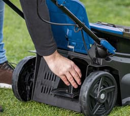 Scheppach BC-MP380-X Accu Grasmaaier - 2x20V - Mulchfunctie - 38cm maaibreedte - 6 instelbare maaihoogtes: 27-75mm - Voor tuinen tot 500m² 45L opvangbak - — thumbnail 2