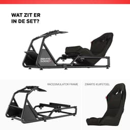 REBBLERS® SIMR 1000 Sim Racing Cockpit - Verstelbare Racestoel van Formula naar GT/Rally - Race Simulator - Zwart — thumbnail 4