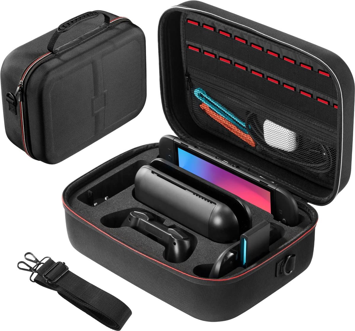 YONO Case XL geschikt voor Nintendo Switch 2 - Opberg Koffer Beschermhoes - Hoesje met Opbergvak voor Games en Accessoires - Zwart — afbeelding 1