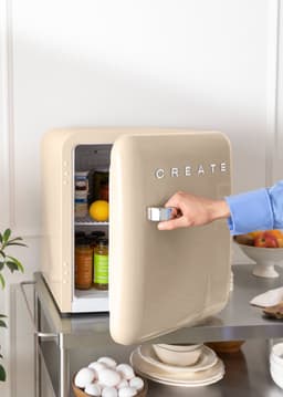 CREATE - Koelkast in retrostijl - Zand - Handvat Zilver - FRIDGE RETRO 48L — thumbnail 5