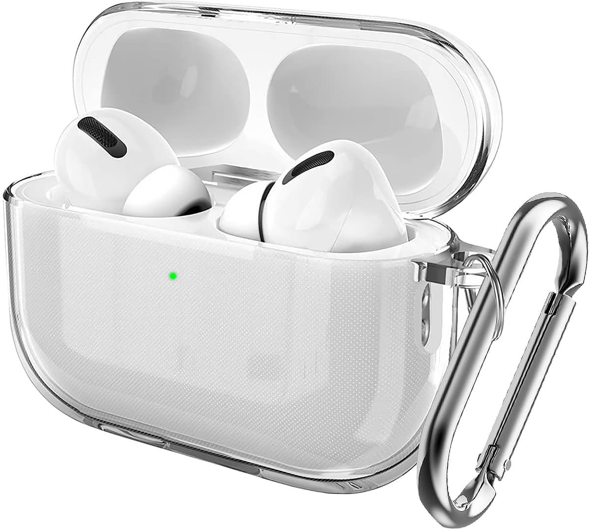 Cazy siliconen Hoesje geschikt voor Apple Airpods Pro 3 - Inclusief karabijnhaak - Beschermt tegen krassen en stoten - Transparant — afbeelding 1