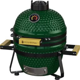 KitchenBrothers Kamado BBQ - 13 Inch Houtskool Barbecue - 27⌀ cm - PFAS-vrij - Deluxe Set - Egg BBQ met Accessoires inclusief Hoes - Vaderdag Cadeau - Groen — thumbnail 1
