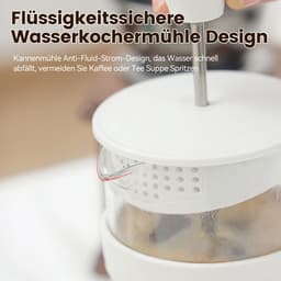CHIWIN Cafetière - Kaffeebereiter 1000ml – French Press Glas – Verdikt Hittebestendig Glas – 3-Laags Filtersysteem – Antikantelbasis – Voor Koffie, Thee en Melkopschuim — thumbnail 3