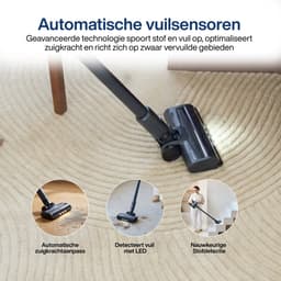 Steelstofzuiger Draadloos CleanDetect Lite 200W - Draadloze stofzuiger - 22kPa zuigkracht - 2 Opzetstukken - Zonder zak op accu - Samako — thumbnail 3