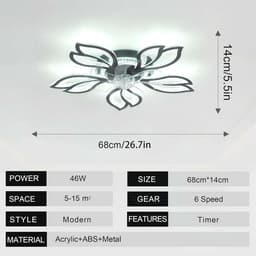 Moderne Plafondventilator met Dimbare LED-Verlichting en Afstandsbediening — thumbnail 3