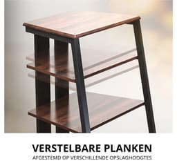 FITUEYES HiFi-meubel - Hoogteverstelbare planken - 78 cm hoog - Verstelbare voetjes - Walnootkleur — thumbnail 3