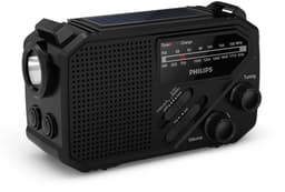 PHILIPS TAR1609 draagbare Noodradio FM/AM met interne oplaadbare batterij, back-up met AAA-batterij en handslinger, autovakantie, zonne-energie, ingebouwde led-lamp en zaklamp als noodradio survival emergency radio kamperen, wandelen, stroomuitval — thumbnail 4