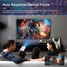Namajunas - Beamer - Smart 1080P Full HD Projector - Mini Beamer - FULL HD (4K-Ondersteuning) - 3000 lumen - WiFi & Bluetooth - Ingebouwde Speakers - Draagbare Beamer Thuisbioscoop - Voor iOS en Android - Autofocus — thumbnail 5