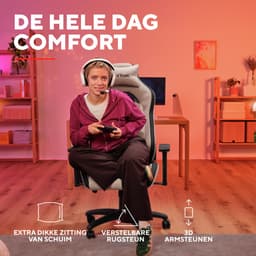Trust GXT 723B Ruya Fabric - Gaming Stoel - Gamestoel - Bureaustoel - Verstelbaar - Gamingstoel - Gaming Chair - Beige — thumbnail 4