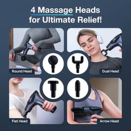3-in-1 massagepistool - verlengde handgreep en riem - 12 versnellingen - 4 verwisselbare koppen - ideaal voor sporters, fitnesscentra, ouderenzorg - rugmassage voor de taille - verlengde handgreep - diepe weefselmassage — thumbnail 3