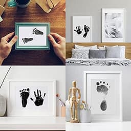 Allecta - Baby Footprint en Handprint Fotolijst Klei Kit voor pasgeborenen, Jongens en Meisjes - zwart — thumbnail 2