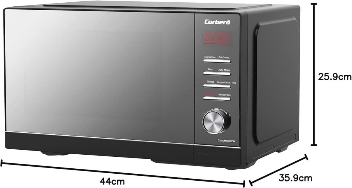 Magnetron 25L met Grill en Digitale Bediening - 900W, Automatisch Menu — afbeelding 1