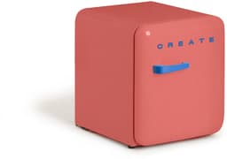 CREATE - Koelkast in retrostijl - Terracotta - Handvat Kobaltblauw - FRIDGE RETRO 48L — thumbnail 3