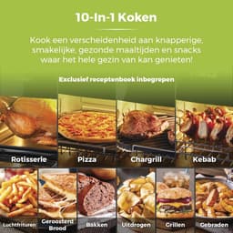 Digitale Airfryer Oven 10-in-1 met Snel Luchtcirculatie en 60-Minuten Timer, 11 L, 2000 W, Zwart — thumbnail 5