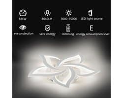 Dimbare LED Plafondlamp met Afstandsbediening - Modern Kleurveranderende Lamp voor Woonkamer en Slaapkamer - 5 Lichten, Ø 63 cm
