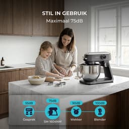 Fentic Keukenmachine 1800W, Keukenrobot met 7l RVS Mengkom, Incl. Menghaak, Garde, Deeghaak en Extra Accessoires, Keukenmixer Met Timer en 10 Snelheden — thumbnail 5