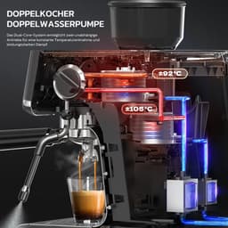 HiBREW H7A Barista Pro Espressomachine – 20 Bar – Dubbele Boiler – Ingebouwde Koffiemolen – LCD Touchscreen – Zilver — thumbnail 4