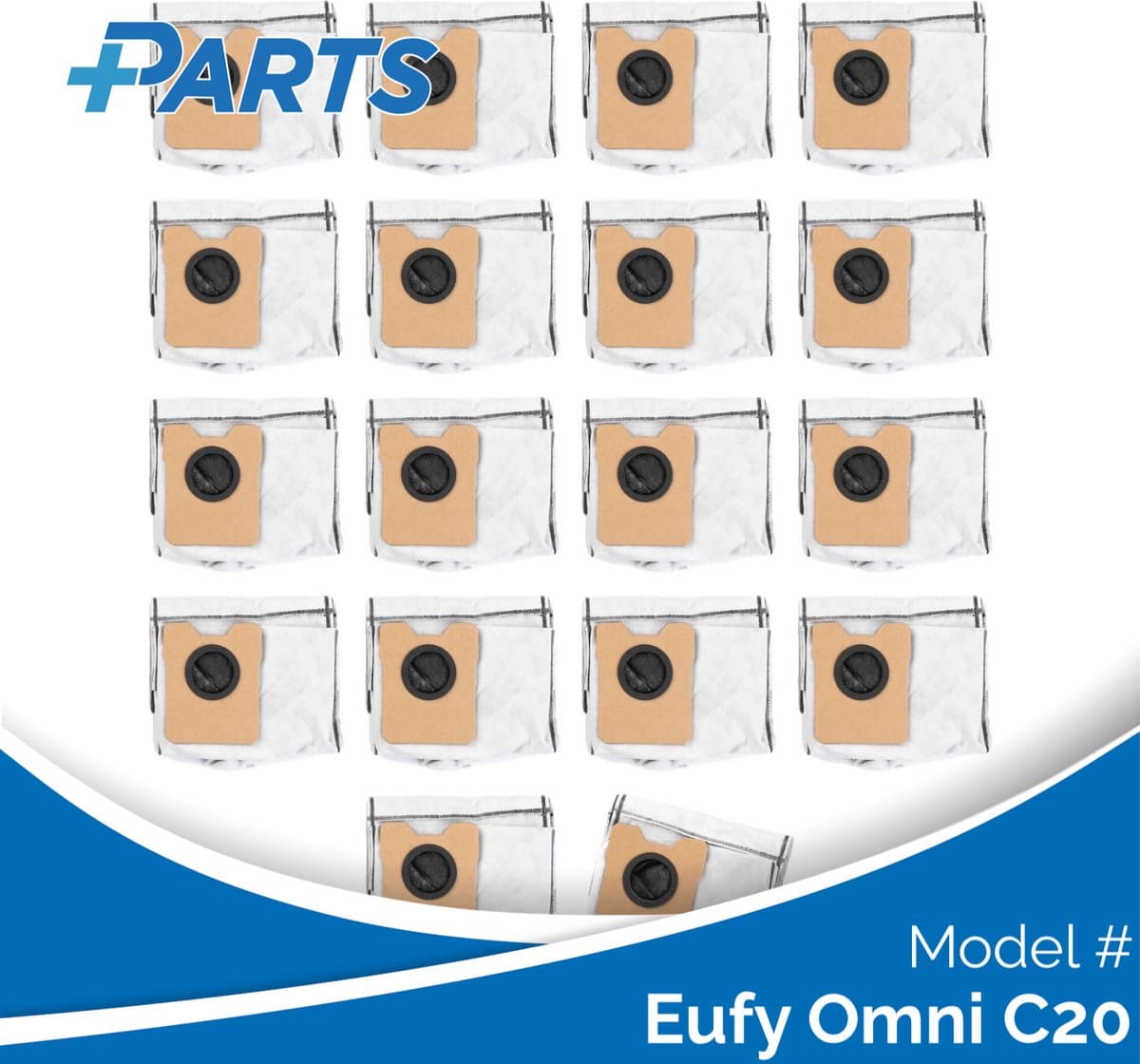 Eufy Omni C20 Stofzakken (18 Stuks, Plus.Parts® alternatief voor T290A / T291C) — afbeelding 1