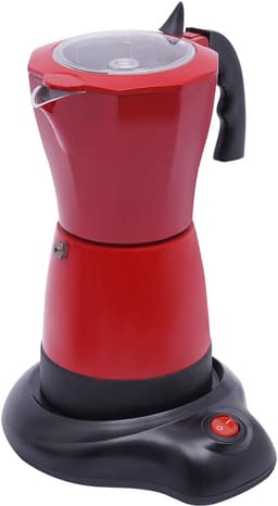 Elektrische espressomaker - Koffiezetter fornuis - Thuis koffie maken - Snelle bereiding - 300 ml capaciteit - Rood — thumbnail 2