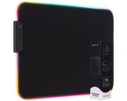Brightly® RGB Gaming Muismat - RGB LED Verlichting Muismat - USB - Muismat LED - Antislip Muismat - 35 cm x 25 cm - Waterproof - Gaming Muismat - Met Verlichting - Zwart