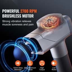 Massagepistool - Spiermassageapparaat - 8 Snelheidsniveaus - 6 Massagekoppen - 2500 mAh Oplaadbare Accu - Pijnverlichting & Spierontspanning - Voor Sporters — thumbnail 5