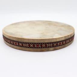 Handgemaakte Sjamanistische Oceaan Healing Trommel - Shaman Sound Healing Ocean Drum - Echt Geitenleer - 30x30x4cm — thumbnail 4
