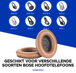 Set Oorkussens geschikt voor Bose QuietComfort 35 ii / 35 / 25 / 15 / 2 / Soundtrue - Soundlink Around-Ear AE2 / AE2W / AE2I - Oorkussens voor koptelefoon - Ear pads headphones beige — thumbnail 3